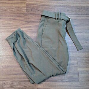 BNWOT Express olive super high waisted belted tapered cargo pants - Size 0R